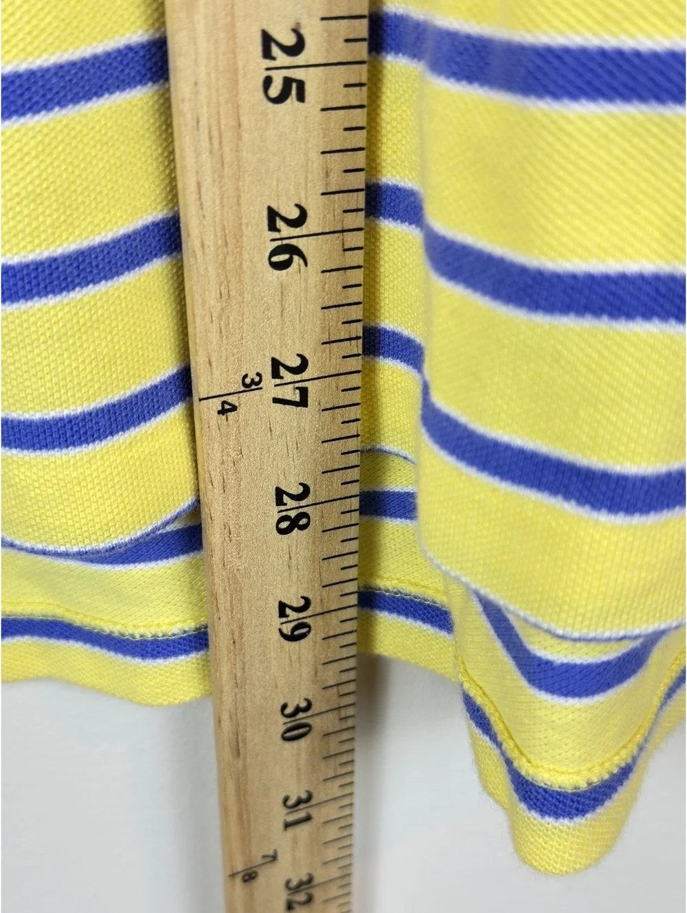 Polo Ralph Lauren Men’s XL Custom Fit Yellow Blue Striped Polo Shirt Red Pony